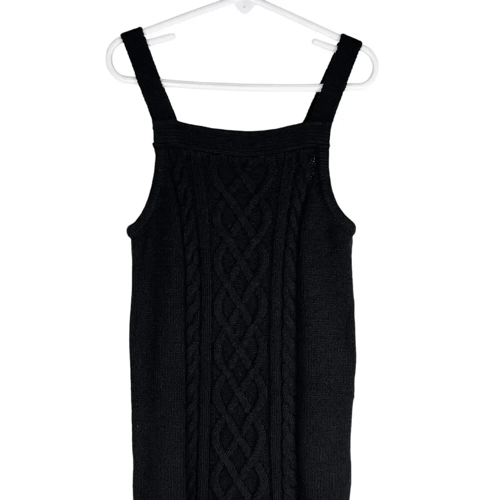 Gymboree Girls Cable Knit Sweater Dress Black 7 Sleeveless New
